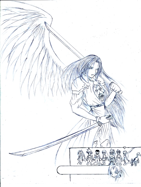 Sephiroth Sketch - Stage One