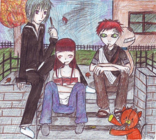 Yuki, Jeni, Gaara, Kon, And Pocky