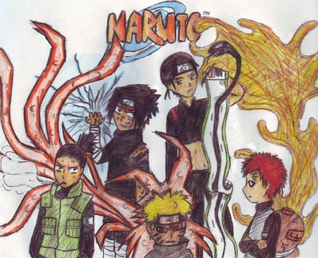 Shika, Sasu, Naru, Sai, And Gaa