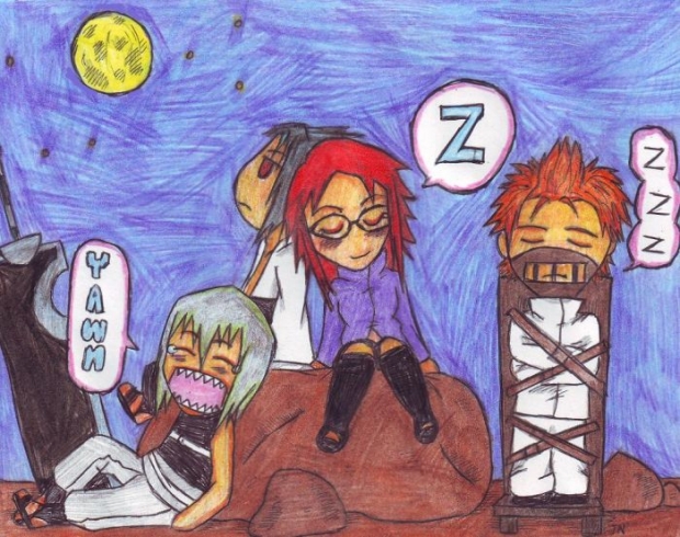 Suigetsu, Sasuke, Karin, And Juugo