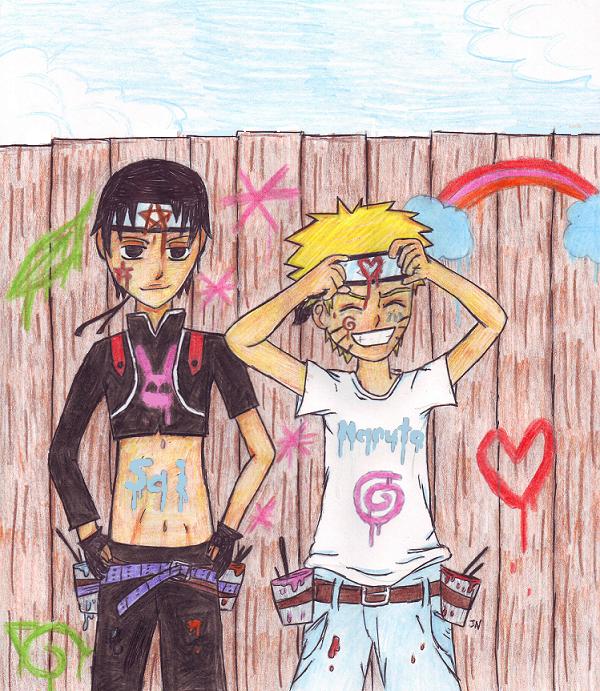 Sai And Naruto Painting