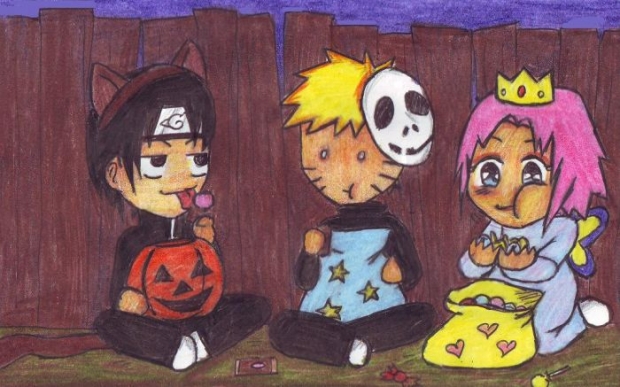 Sai, Naruto, Sakura Halloween