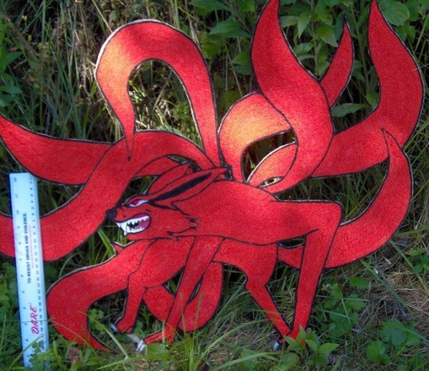 9 Tailed Fox Yarn Painting