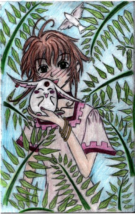 Sakura And Mokona (color)