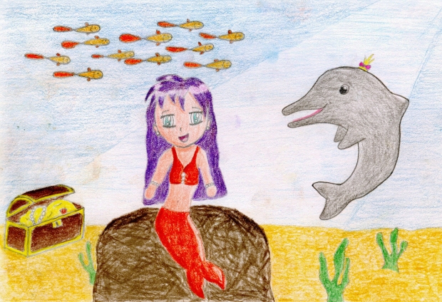 Kawaii contest entry - mermaid and dolphin