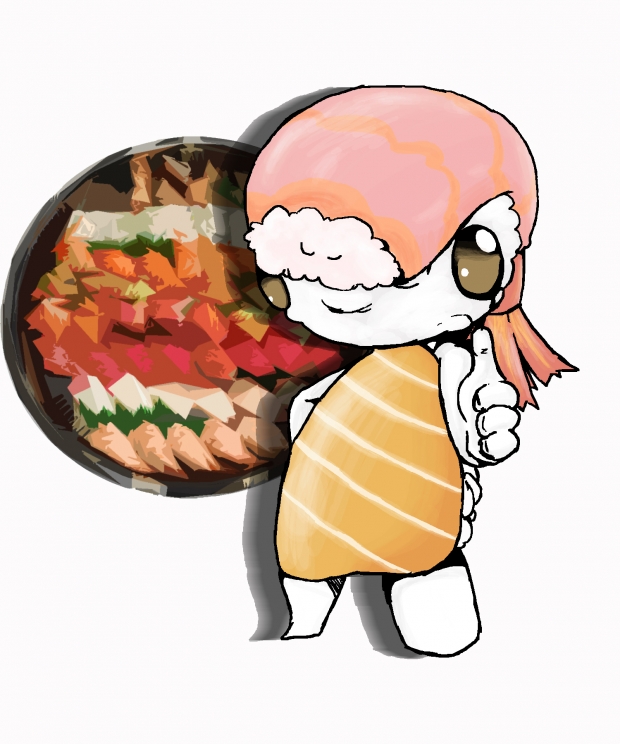 Sushi! "cutesy food mascot" entry!