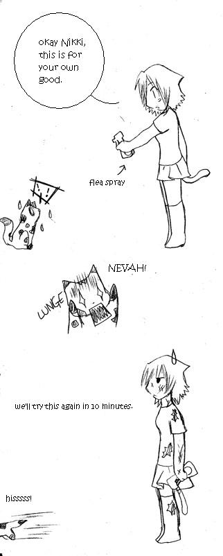Nikki Does Not Like Flea Spray.