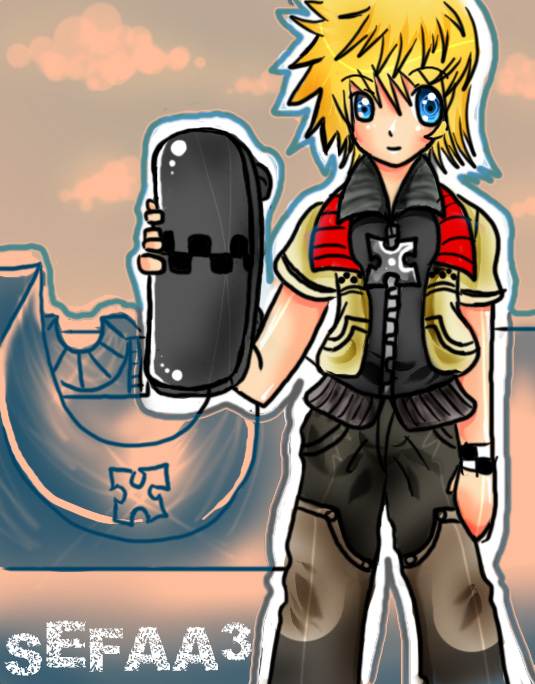 Roxas and skateboard