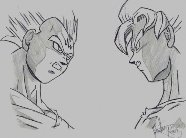 Vegeta Vs. Goku Stare Down