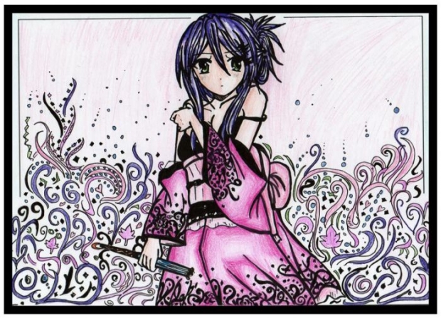 Little Anime Geisha Coloured