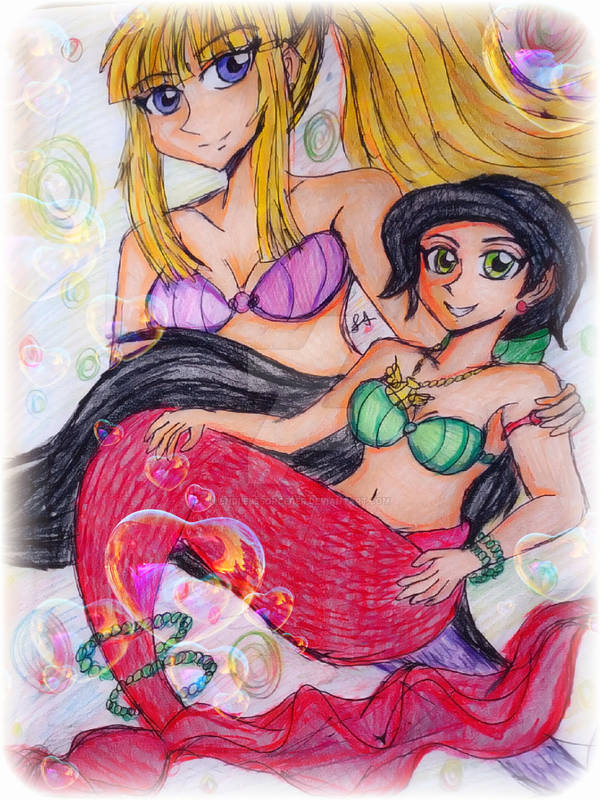 Moon and Melody as Mermaids