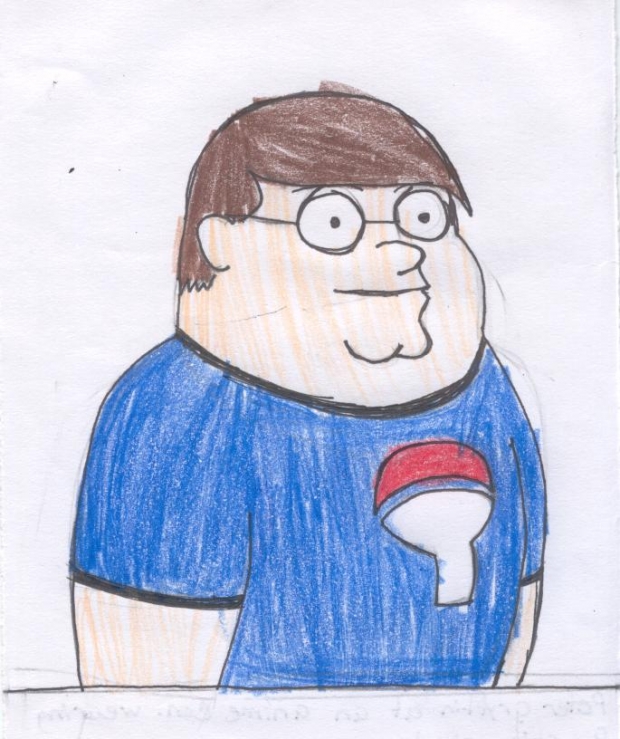Peter wearing an Uchiha Shirt!!! (Family Guy)