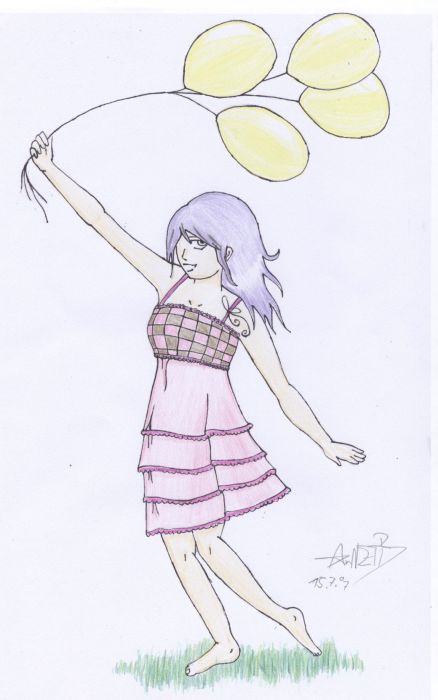 Mdel Mit Luftballons- Buntstift