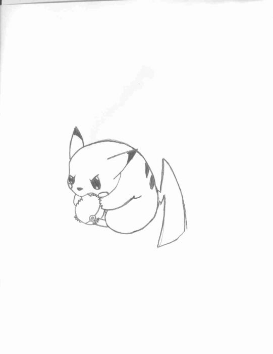 Pikachu Chewing A Pokeball