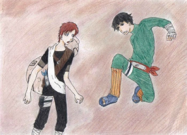 Gaara Vs Rock Lee (colored)