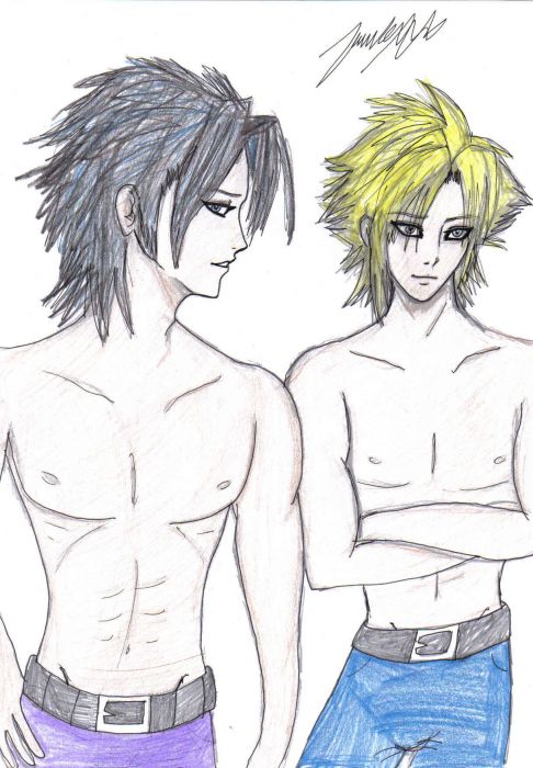 Zack And Cloud Posing 4 The Ladys