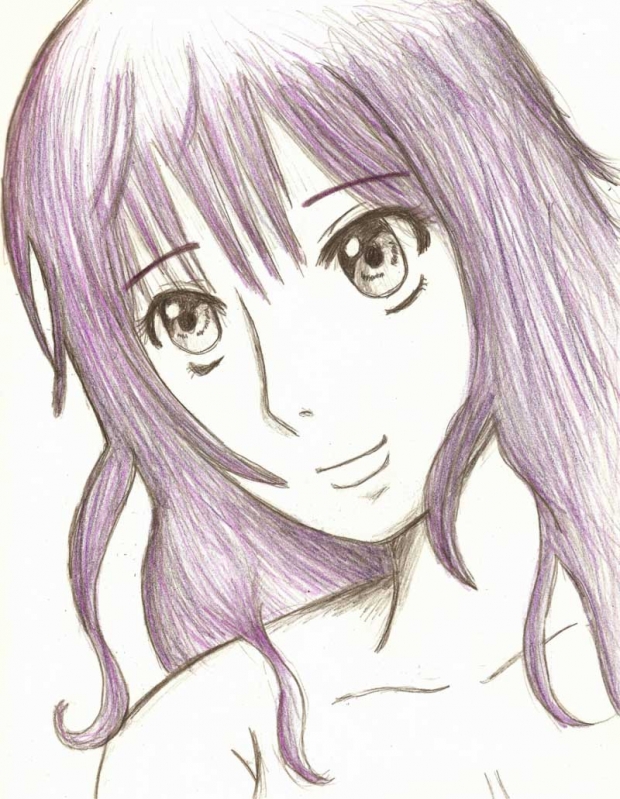 Purple hair girl.
