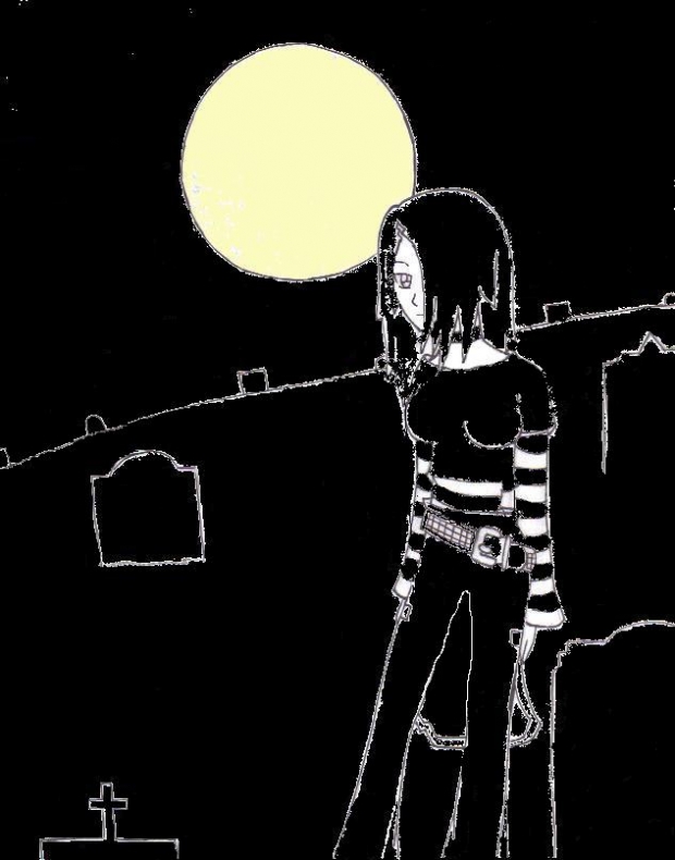 Emo Girl in a Cemetary