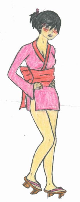 Misora In A Pink Kimono