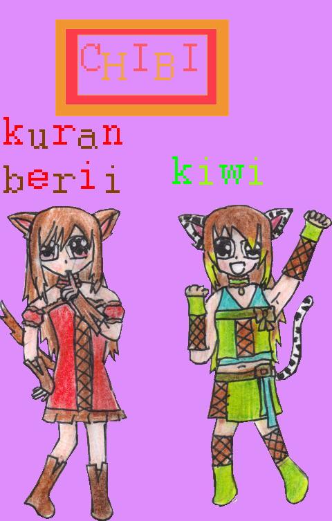 Kuranberii And Kiwi As Chibis