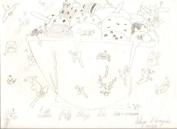 fluffy animals in icecream