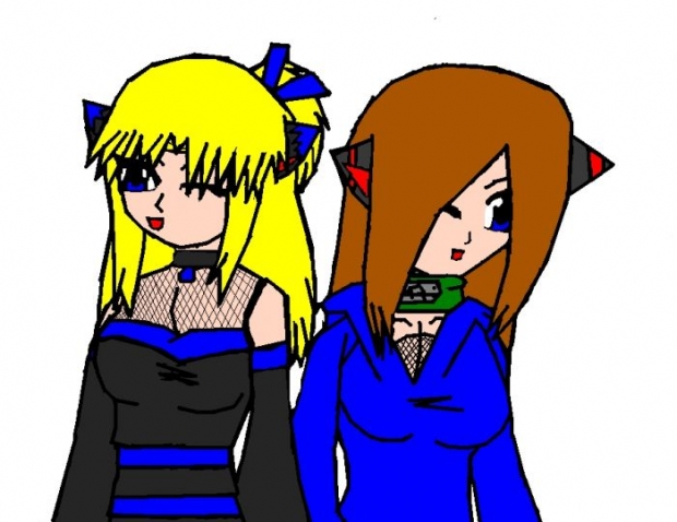 Waffles-chan & Skittles-chan {color