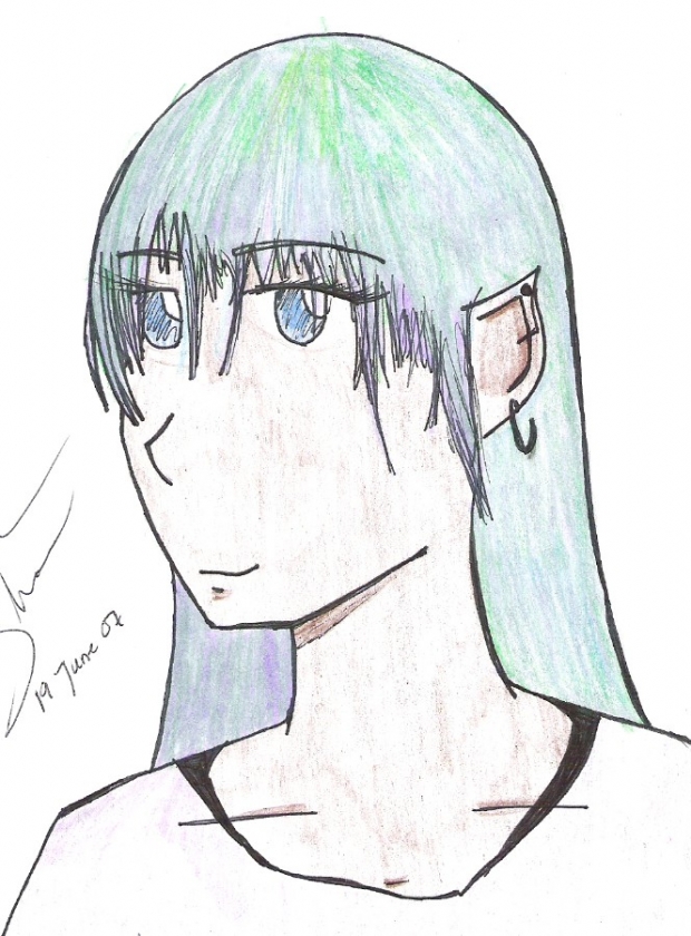 Girl With Blue/green/purple Hair