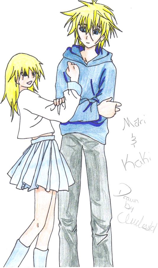 Mari and Kaki colored