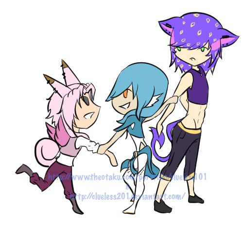 Celeste, Reilly, and Pat Chibi's