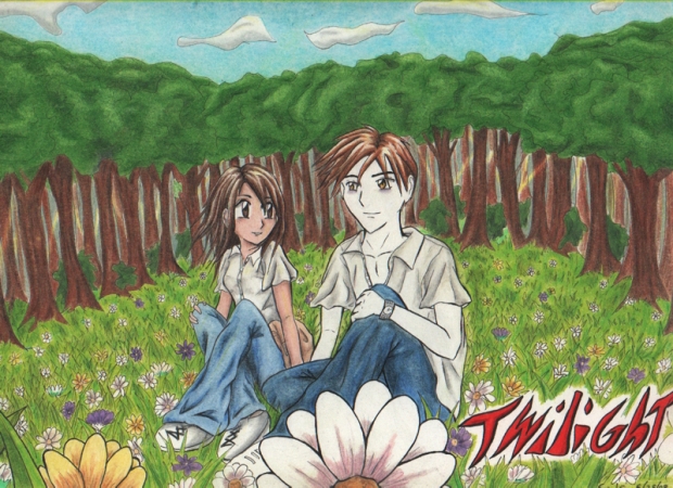 Bella and Edward in the meadow