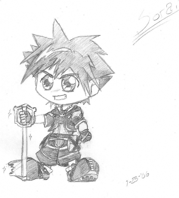 Sora Chibi- B&W