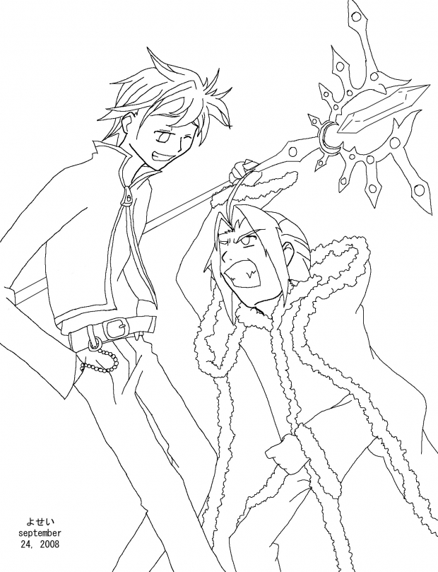 Fai and Ed- LineArt