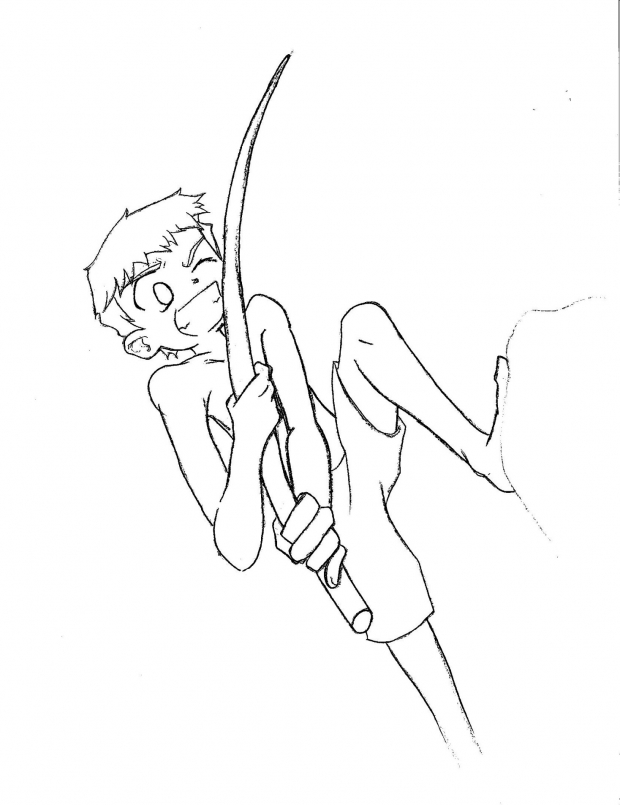 Summer collage WIP lineart- Tani