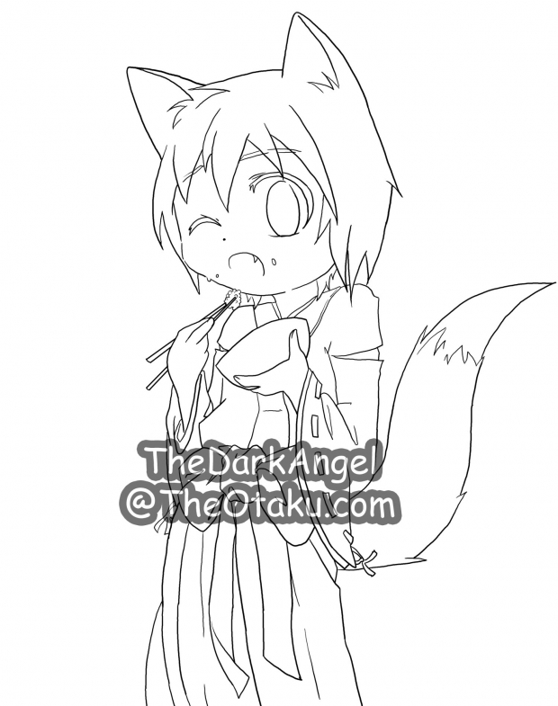 Inari has rice AGAIN lineart