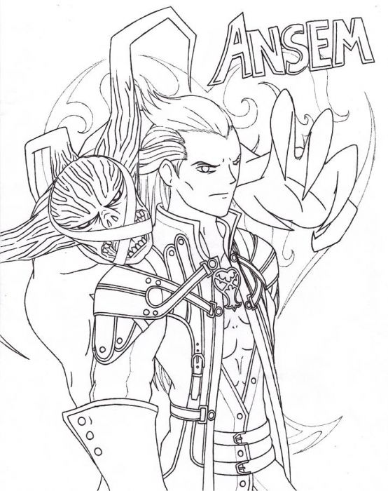 Ansem Drawing - B/w