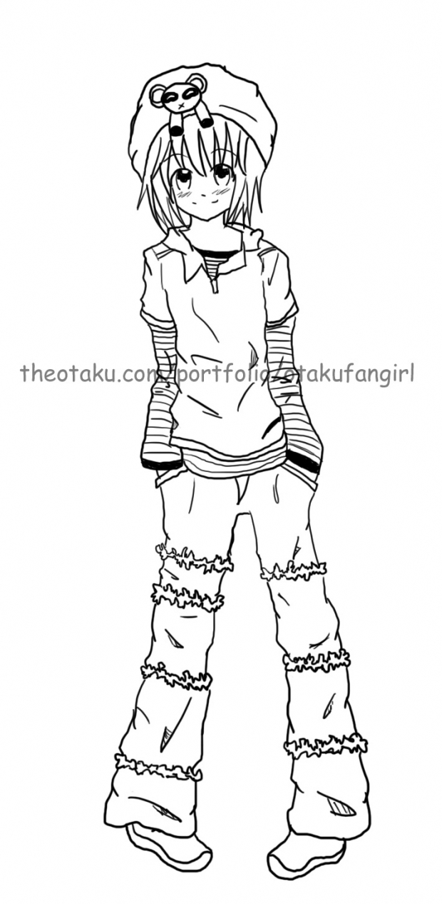 Cool Kaori line art