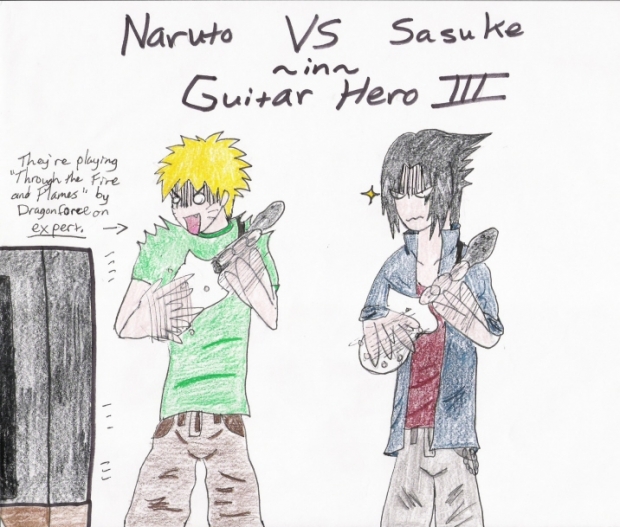 Naruto VS Sasuke in... Guitar Hero III!!!!!