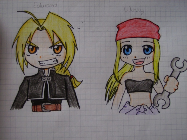 Chibi Ed and Winry