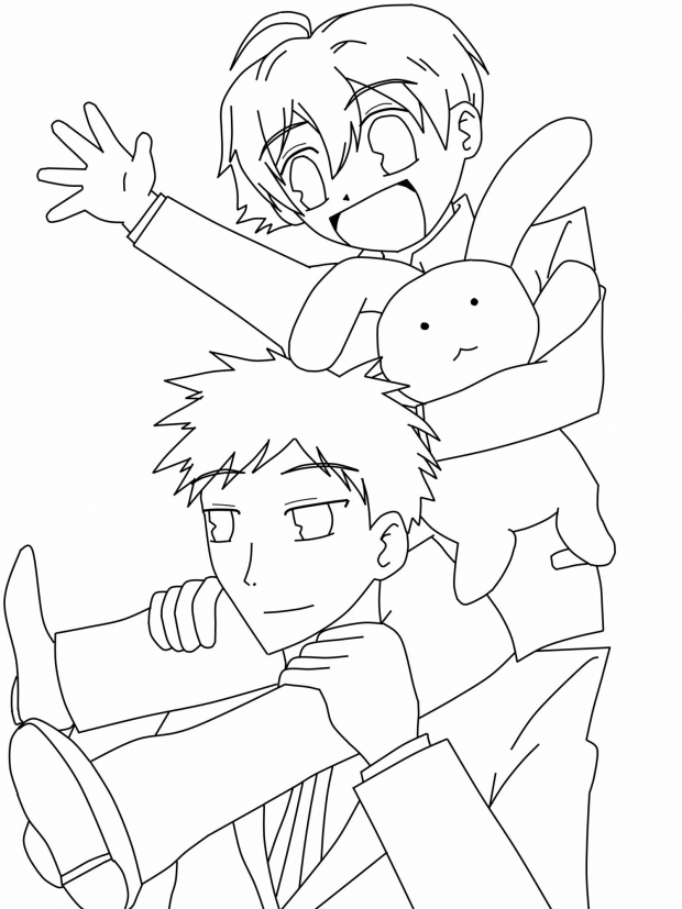 Honey and Mori (line art)