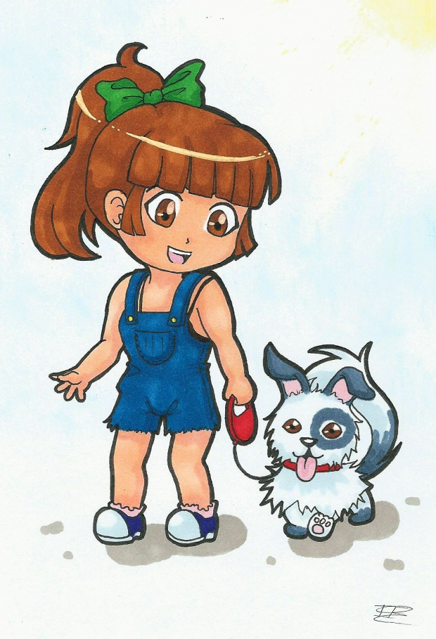 Girl and dog