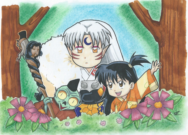 Sesshomaru, Rin and Jaken