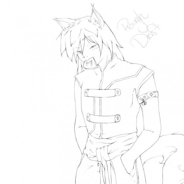 Line Art for Male Kitsune