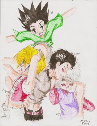 Kura,killua,leorio And Gon.