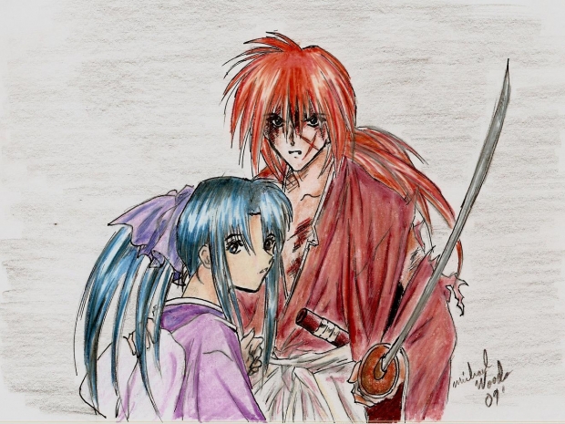 Kenshin & Kaoru (color)