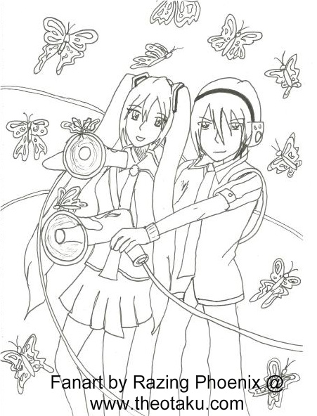 Miku X Mikuo Lineart