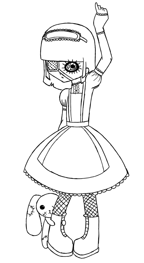 Halloween Lolita lineart