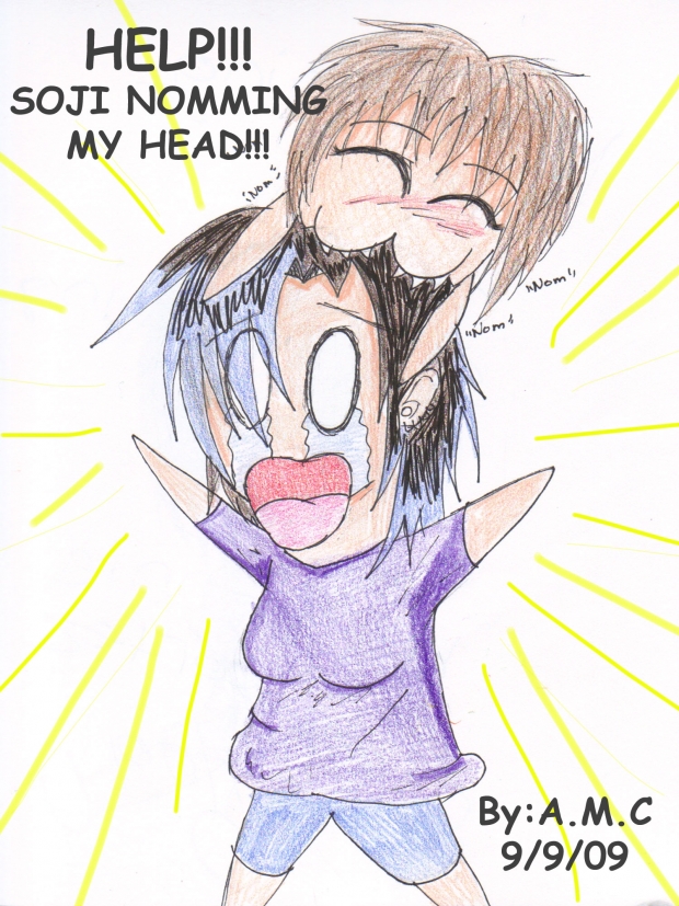 HELP!!! SOJI NOMMING MY HEAD!!! ;O; X3