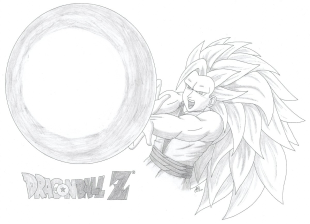 SSJ3 Goku using Kamehameha