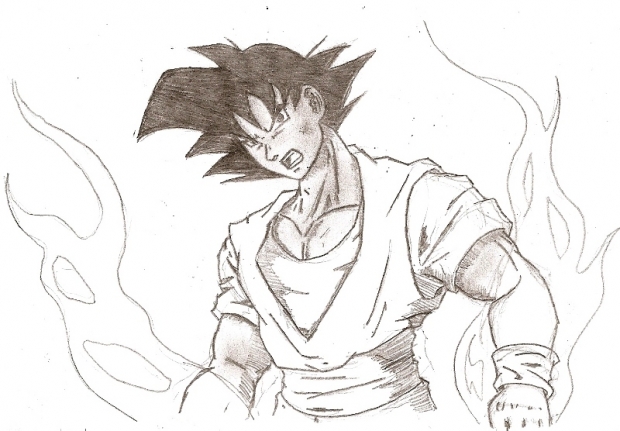 Goku on fire