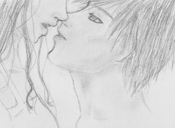 Zack and Armeria: Kiss: Pencil Sketch